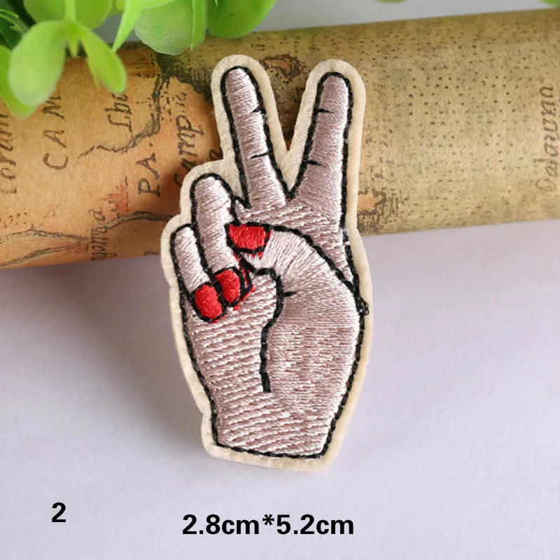 1 шт. жесты Ok Love Expression DIY значки с героями мультфильмов одежда вышитая нашивка