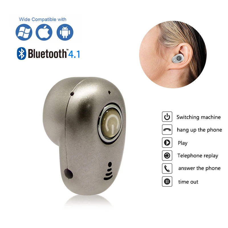 MOONSTAR S650 мини беспроводная Bluetooth гарнитура hands-free наушники затычки для ушей в-ухо