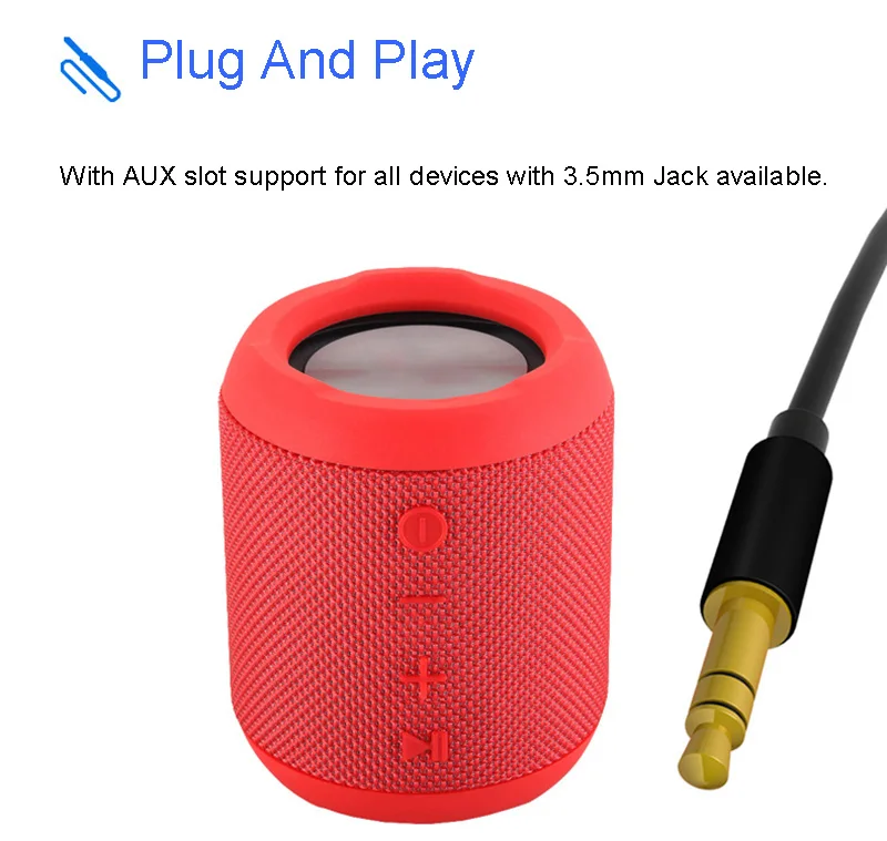 Открытый беспроводной Bluetooth 5,0 стерео портативный динамик Встроенный микрофон ударопрочность IPX6 Водонепроницаемый динамик с басами