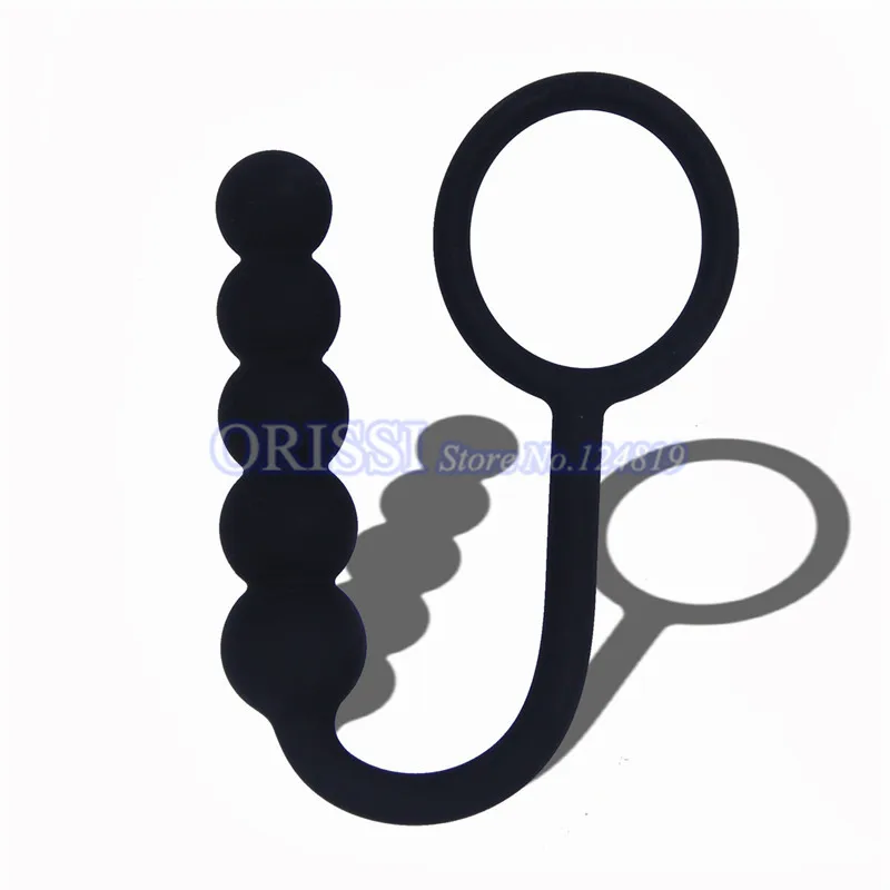 Силиконовые анальные шарики Массажер с кольцом на член Анальная пробка простаты
