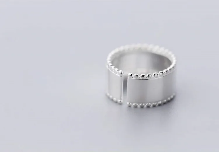 Модные кольца Bijoux, 925 пробы, серебряные, большие, гладкие, для женщин, подарок для дам, регулируемый размер, античные кольца Anillos