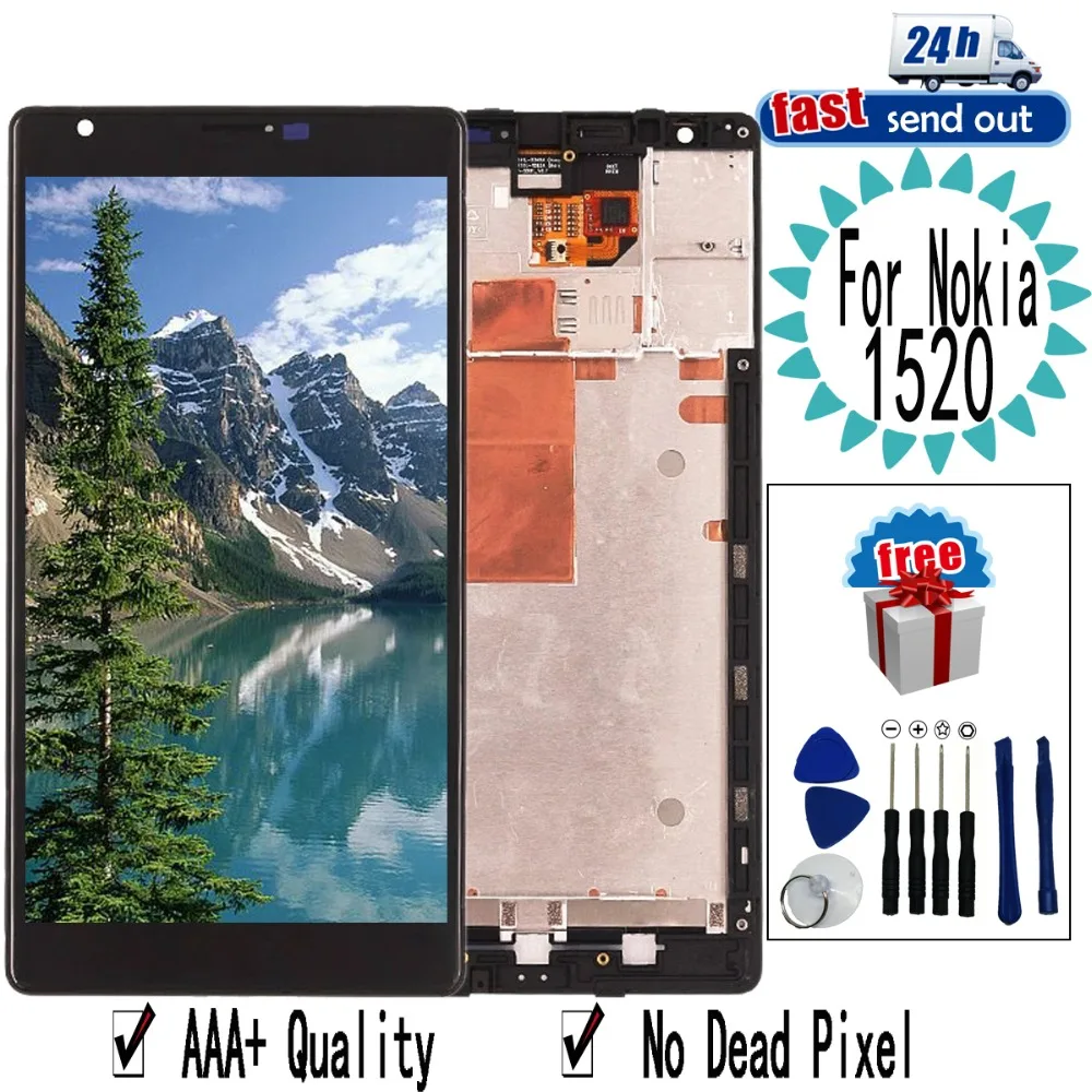 6,0 ''1520 lcd для Nokia Lumia 1520 lcd дисплей кодирующий преобразователь сенсорного экрана в сборе Замена для Nokia1520