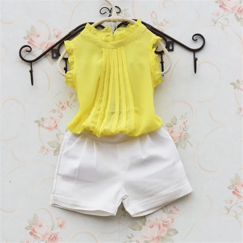 Новинка 2016 летняя одежда для маленьких девочек детей модный шифоновый жилет с