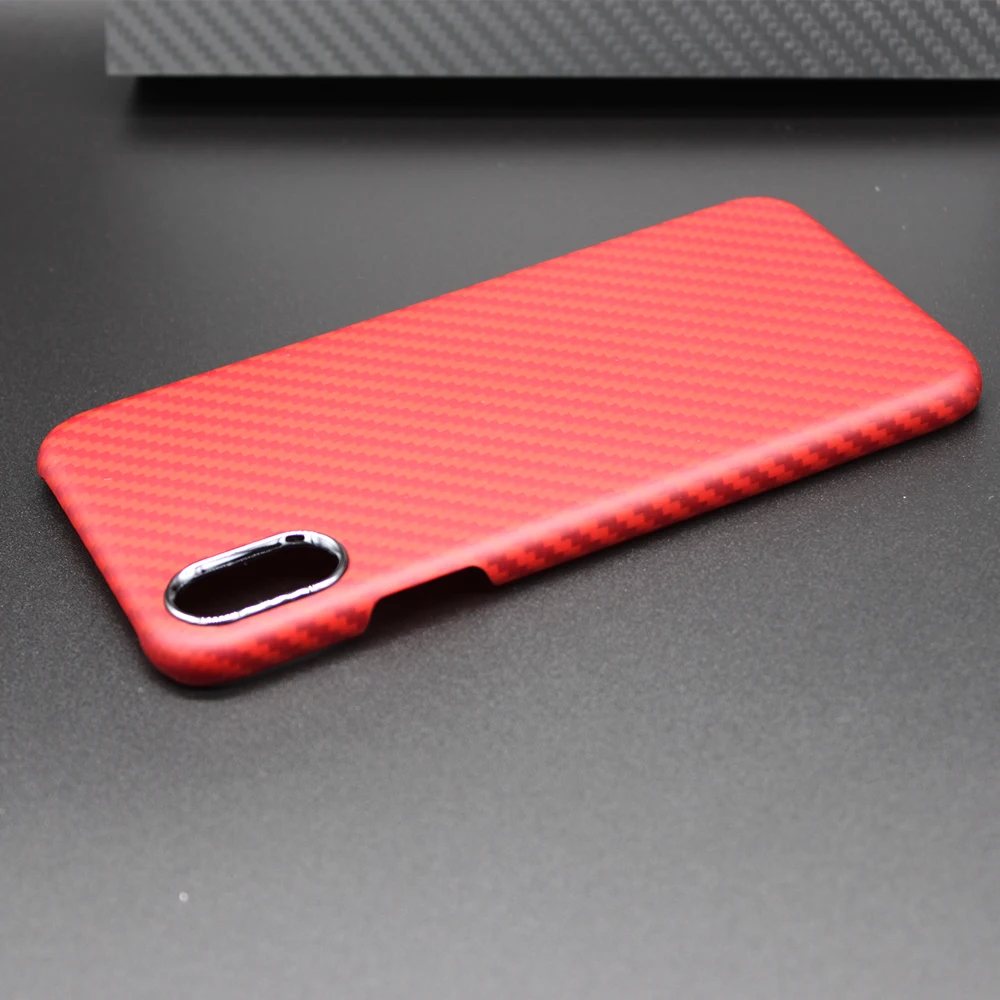 Для iPhone X Case Роскошный тонкий карбоновый чехол Защитный Телефон арамидное