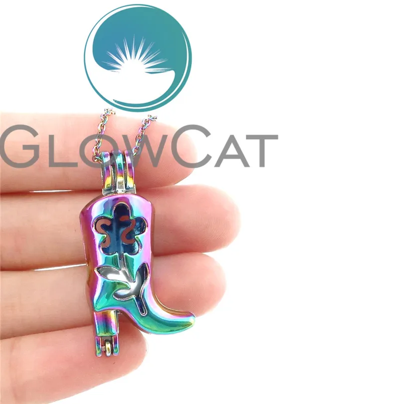 R-C664 Красочные на высоких каблуках сапоги бусины клетка кулон духи аэрозольный