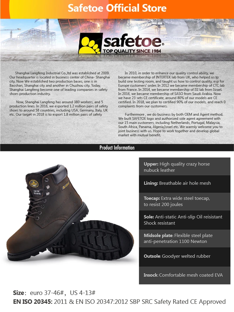 Safetoe/мужские рабочие ботинки; защитная обувь; кроссовки со стальным носком; цвет коричневый; очень широкий; из коровьей кожи; со стальной подошвой; американские размеры 4-13; SRC