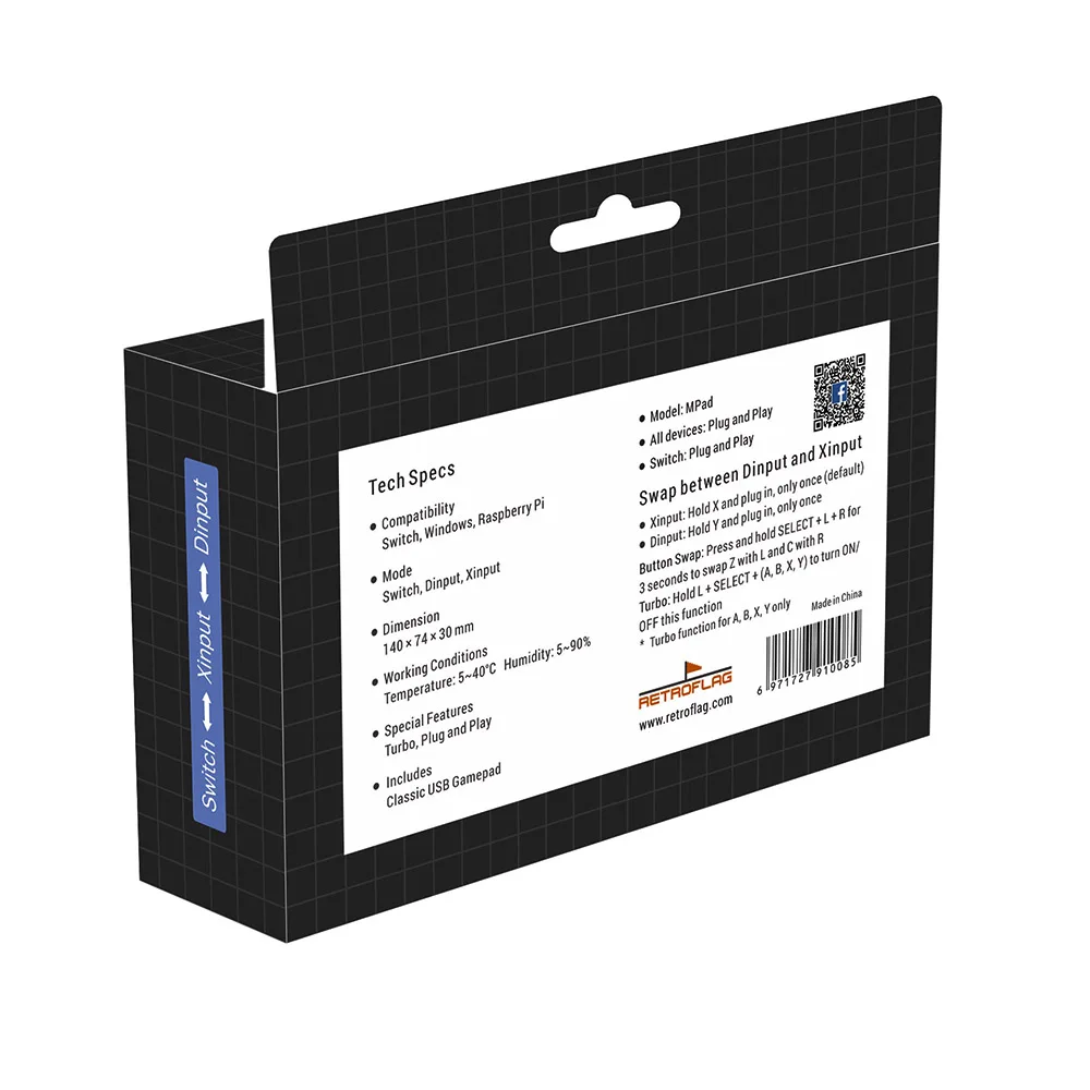 Оригинальный Проводной USB игровой контроллер Retroflag геймпад для