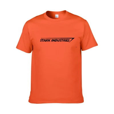 orange Новая-STARK INDUSTRIES футболка новая мода крутые повседневные футболки хлопок высокое качество футболка для мужчин футболка с круглым вырезом для мужчин - Цвет: orange
