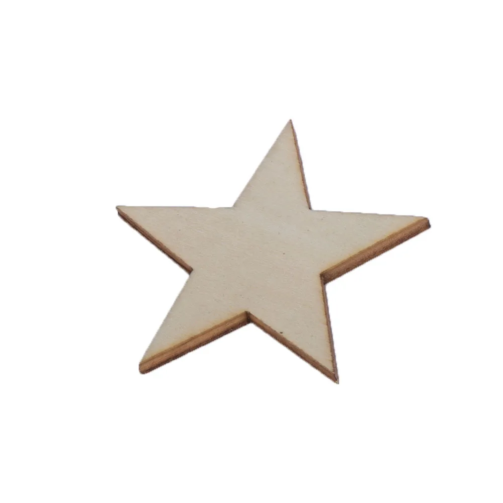 Wooden Stars Shapes Blank Embellishments Craft DIY Scrapbooking Decor For Home Wedding Party Supplies | Дом и сад