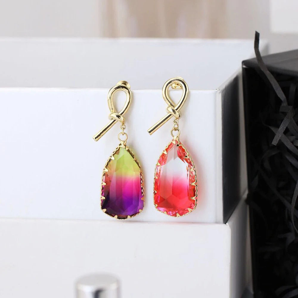 HIBRIDE New Fashion Summer Style AAA+ Cubic Zirconia Long Big Bridal Dangle Drop Earring for Wedding Jewelry Bijoux Femme E-523 | Украшения
