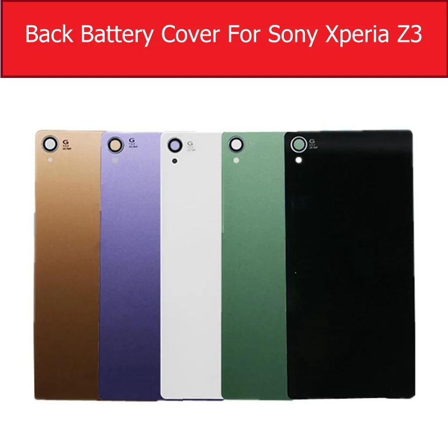 Задняя крышка батарейного отсека стеклянная для Sony Xperia Z3 L55T L55U D6633 D6603 D6653 чехол + 1