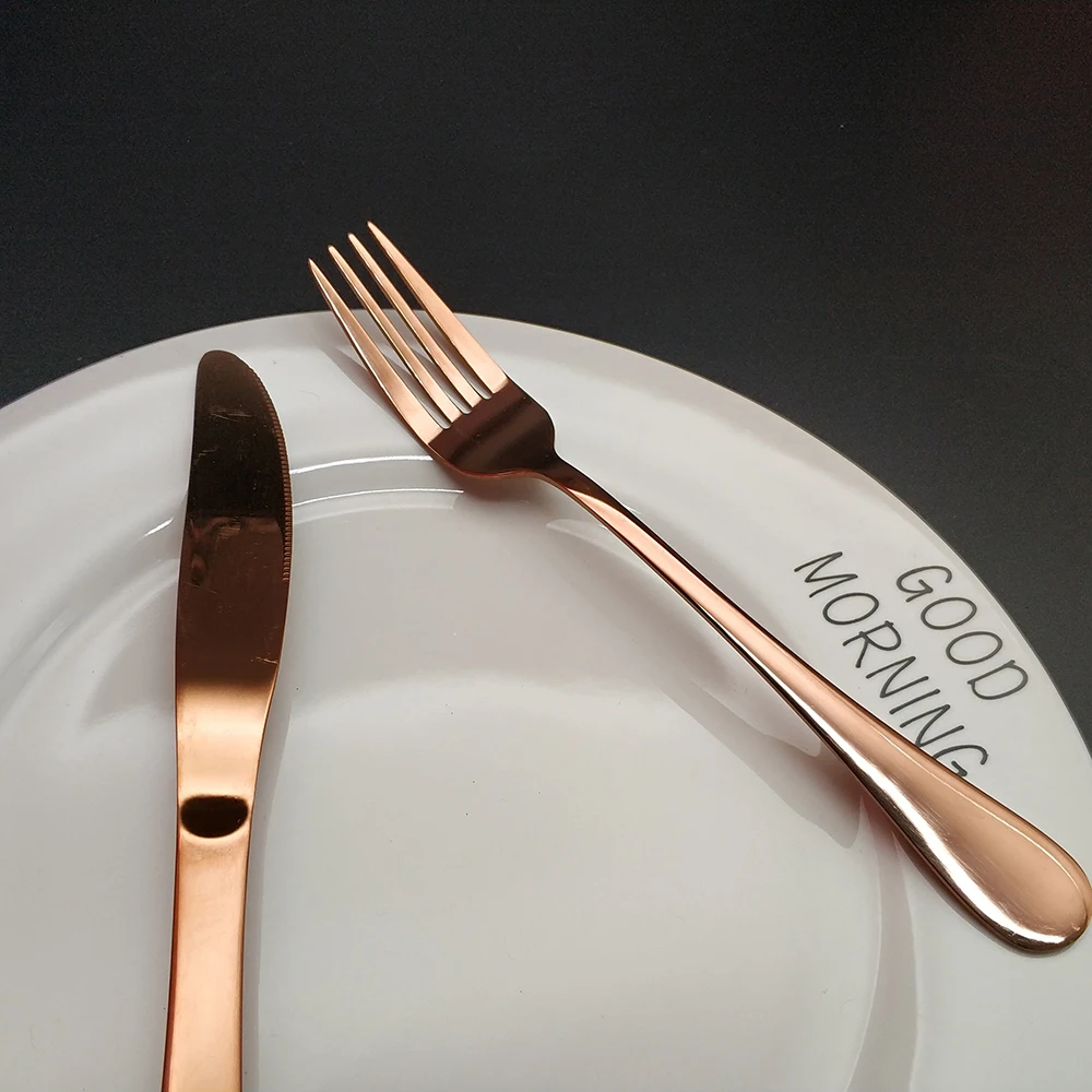 4 шт. столовые приборы из нержавеющей стали под розовое золото | Дом и сад