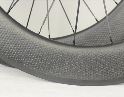 Carbon tubular dimple wheelset 80mm U shape clincher 25mm width road bike wheel toray T800 carbon weave UD OEM decal offer | Спорт и