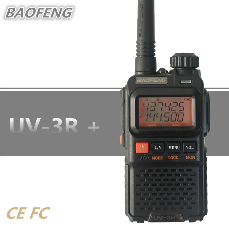 BAOFENG UV-3R+ Plus мини-рация UHF VHF Двухдиапазонная портативная Любительская CB радио Мобильный приемопередатчик UV3R Plus сканер радиостанция