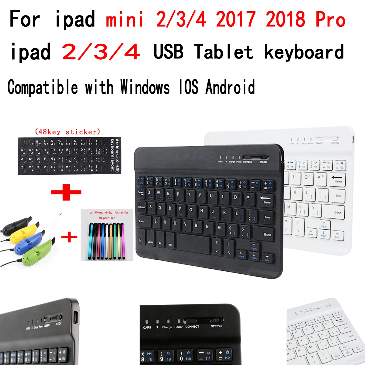 Для apple ipad mini 2/3/4 2017 2018 Pro Bluetooth клавиатура USB аксессуары для планшета совместима с