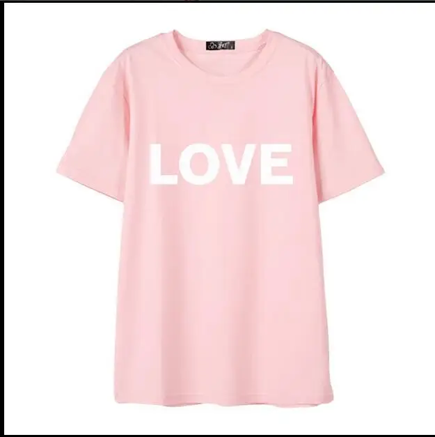 Футболка с надписью EXO Concert Zhou Bian BAEKHYUN летняя футболка коротким рукавом и LOVE для