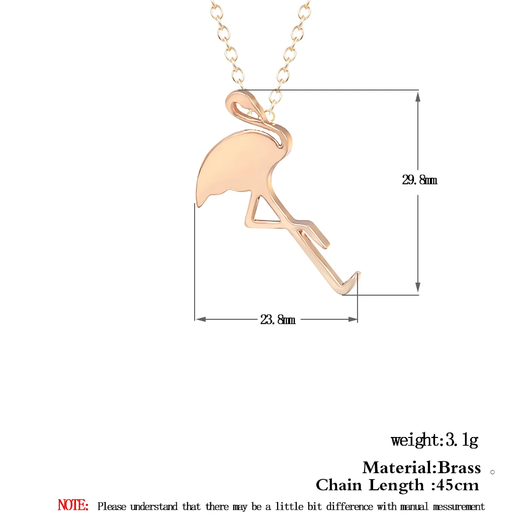 Chandler Brand New Gold Unique Flamingo Chain Necklace For Women Bird Plain Collar Exquisite Simple Colier Homme Bijoux | Украшения и