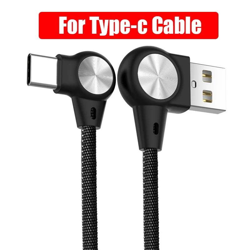 L-образный USB C Micro USB кабель 3A нейлон Быстрая зарядка USB кабель для передачи данных для huawei samsung Xiaomi Redmi мобильный телефон usb зарядный шнур - Цвет: Black for Type C