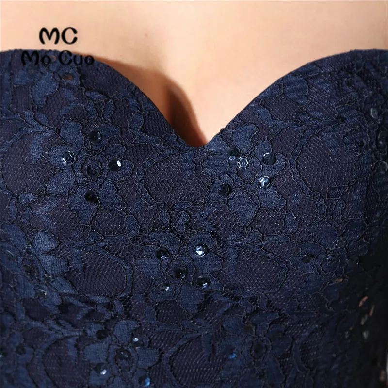 Dark Blue 2017 Fashion Prom Dresses Sweetheart Off Shoulder Beaded Custom Made Lace Chiffon Evening Gowns Formal Party | Свадьбы и