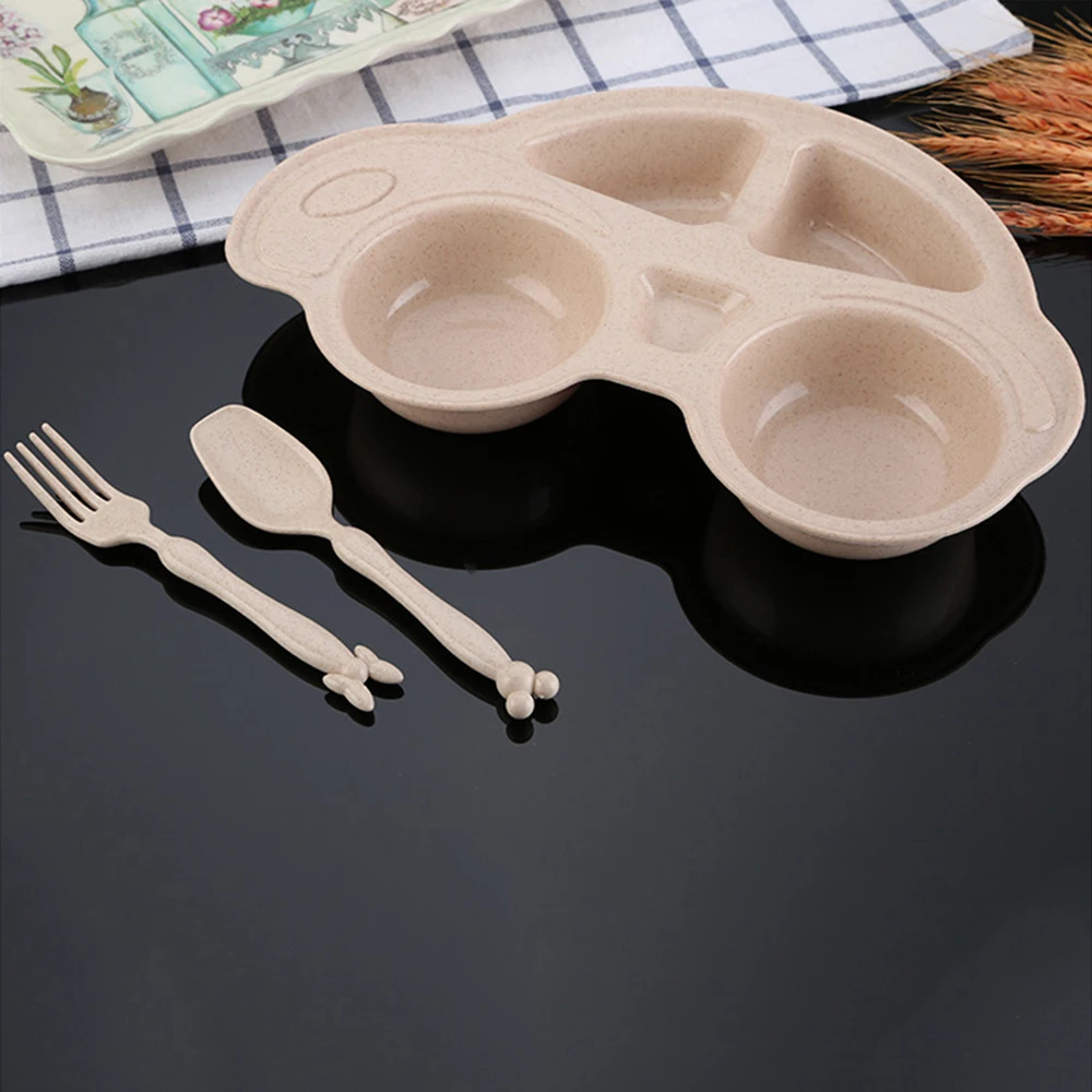 3 шт. детская бамбуковая посуда для детей твердая форма кормления автомобиля