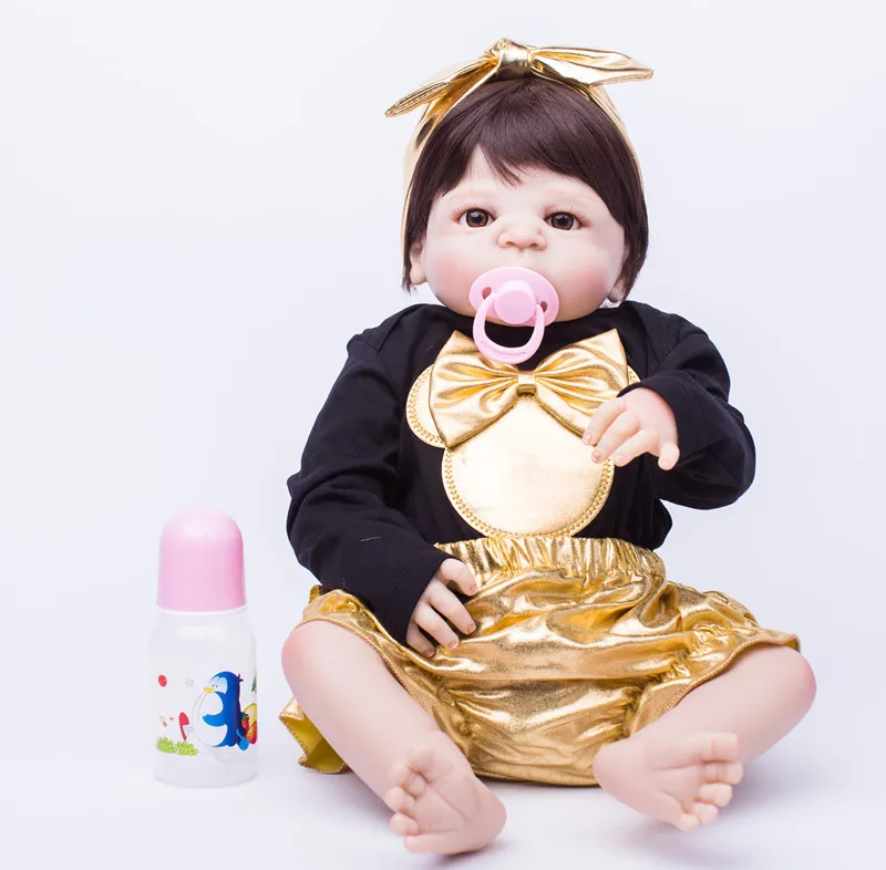 

22 "полностью силиконовая кукла Reborn Baby Doll Toys Lifelike 55 см кукла принцессы для новорожденных девочек прекрасный подарок на день рождения игрушка ...