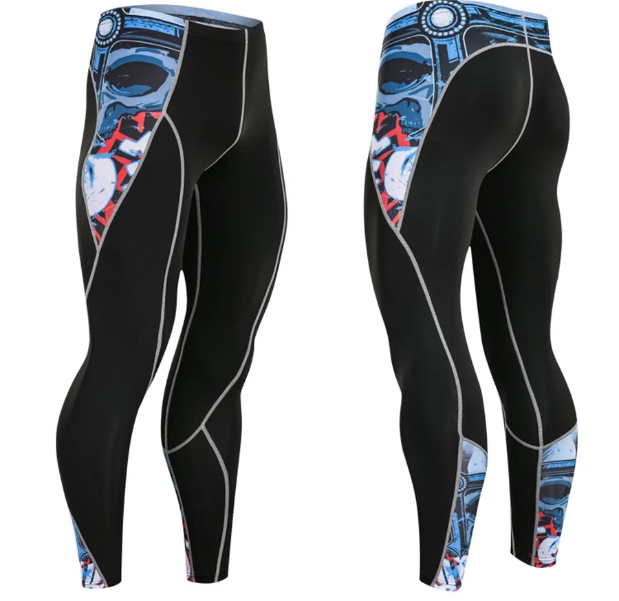 Топ мужские Леггинсы с принтом компрессионные штаны для бега баскетбольные