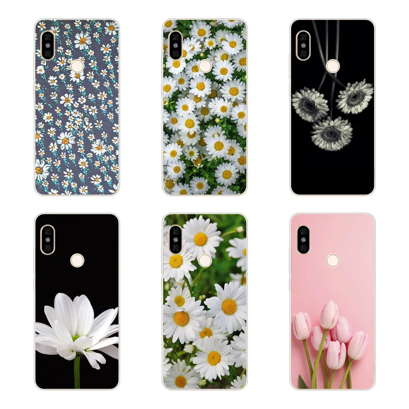 Чехол xiaomi redmi s2 мягкая задняя крышка из ТПУ с силиконовыми цветами для Защитные