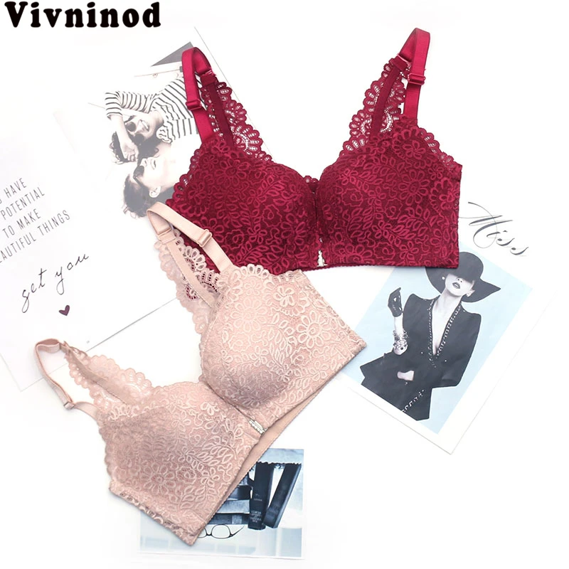 Бюстгальтер кружевной с цветочной вышивкой и эффектом пуш-ап