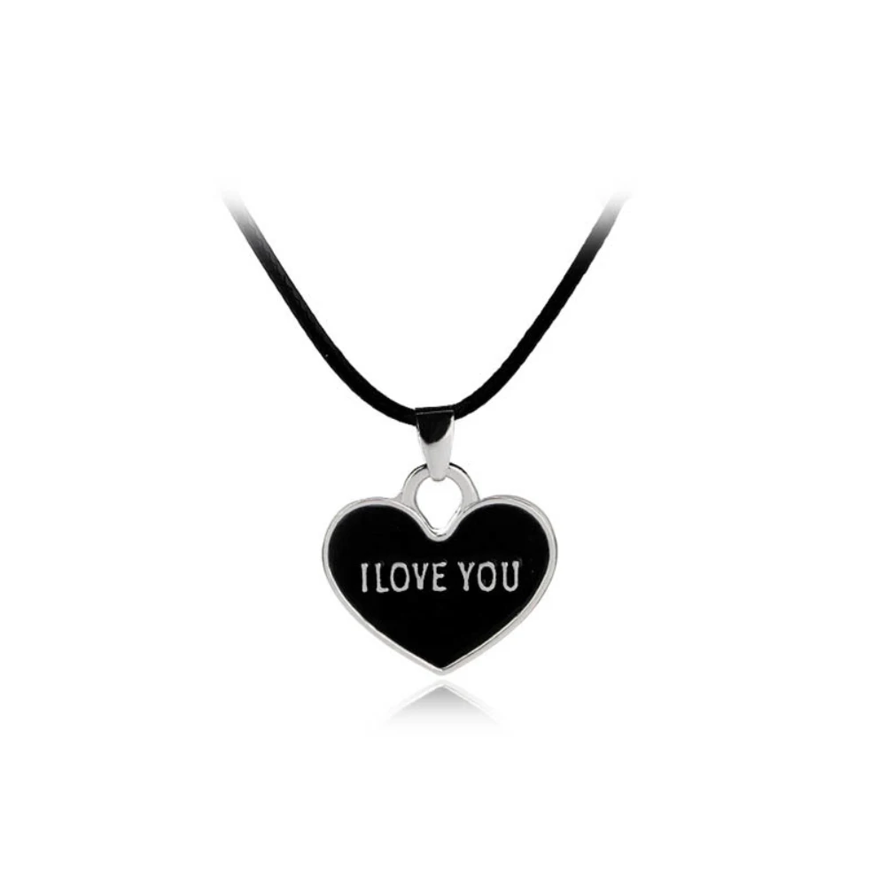 Черно белые парные ожерелья ожерелье с кулоном в виде сердца надписью I Love YOU FOREVER