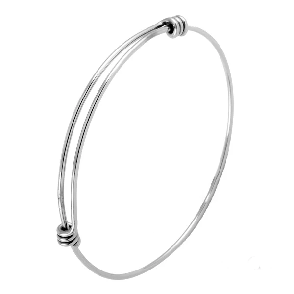 

IJB0214 Cheap WHOLESALE 50pcs/lot 60mm*1.5mm Adult Size Stainless Steel Wire Bangle Adjustable Expandable Wiring Bracelets