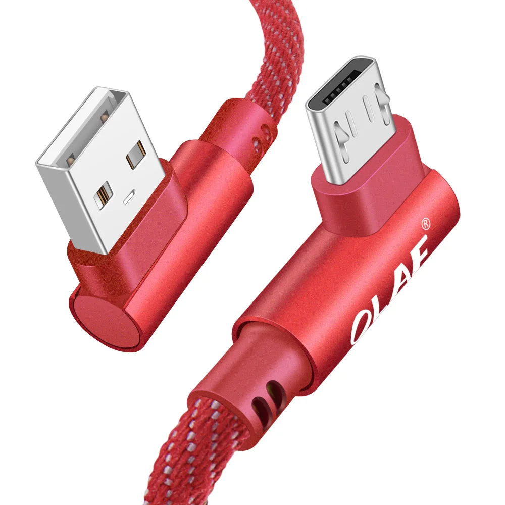 Олаф Micro USB кабель 2A Быстрая зарядка Microusb зарядное устройство шнур для samsung Xiaomi Redmi Note 5 Pro Honor планшет Android, телефон Micro - Цвет: Red