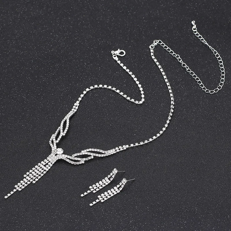 Новый серебряный цвет горный хрусталь кристалл с длинной кисточкой ожерелье