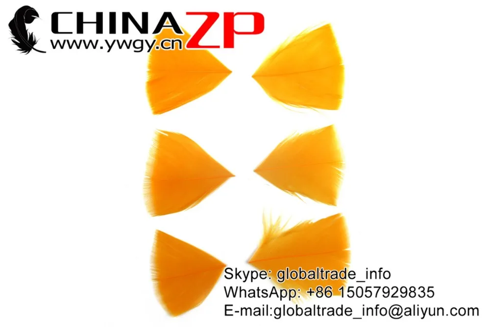 CHINAZP Factory 3~7cm 100Pcs/lot High Quality Dyed Golden Turkey Feathers Petal Trimmed Wholesale for Craft | Дом и сад