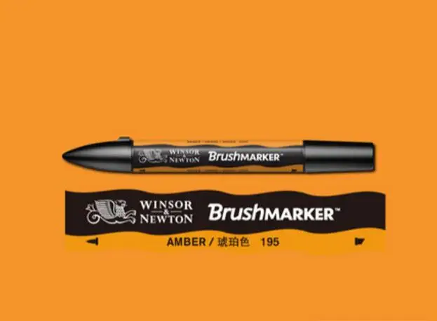Winsor& Newton кисти маркеры краски кисти на спиртовой основе быстро сохнут красный желтый оранжевый коричневый тона художественные ручки - Цвет: Amber