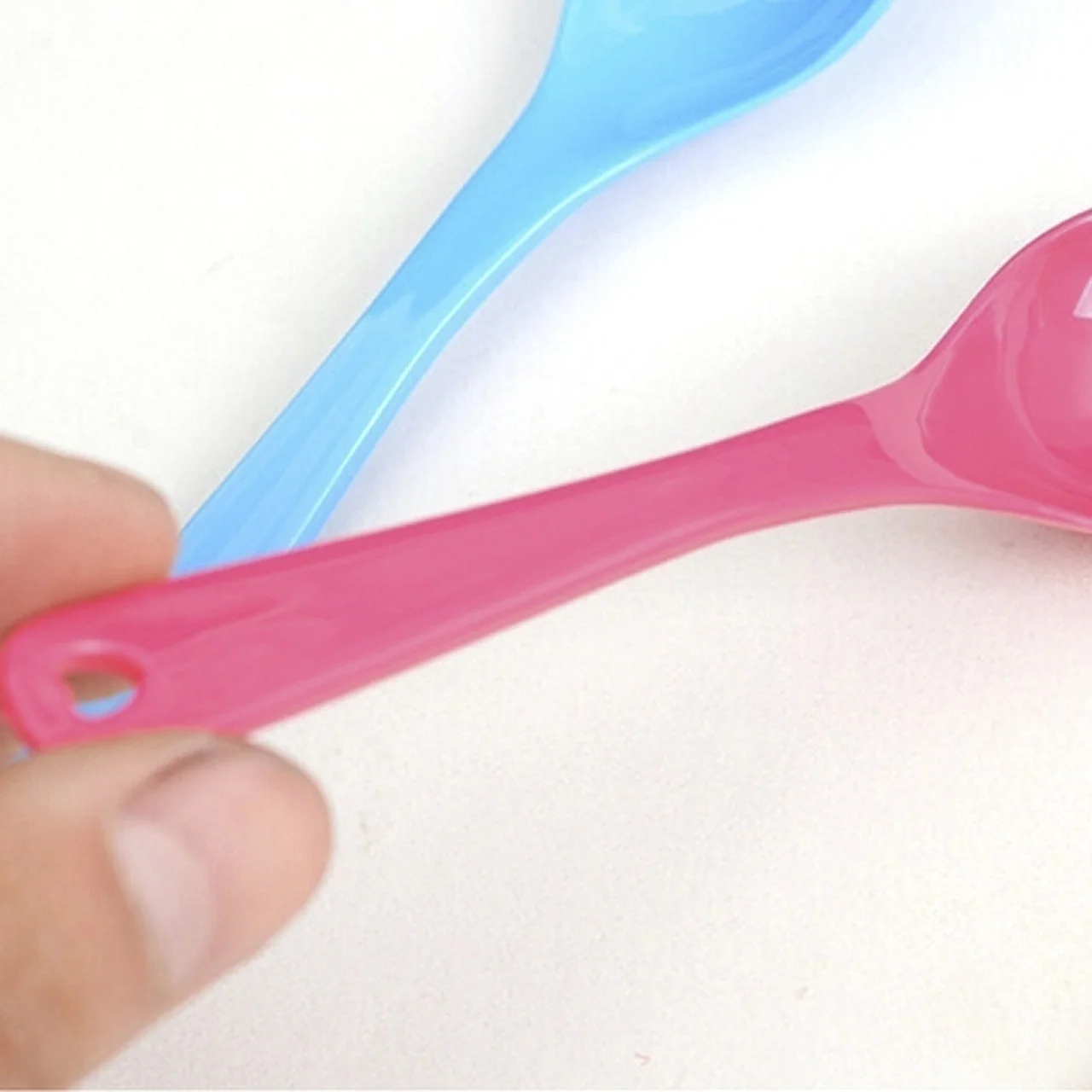 

12 Pcs Baby Spoon Set Baby Toddler Feeding Food Plastic Spoons Random Color