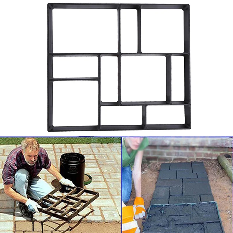 Домашний сад DIY пластиковая прямоугольная дорожка форма для производства брусчатки для ходьбы тротуара бетонная тротуарная плитка цемент кирпич камень дорога бетонная форма