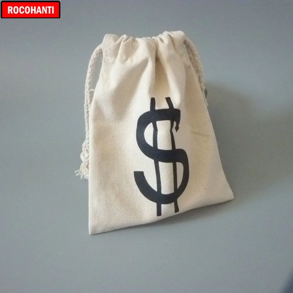 10 унций натурального цвета $ сумка многоразовая холщовая Подарочная на шнурке