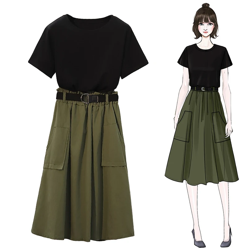 Trytree/летний женский костюм из двух предметов повседневные однотонные хлопковые