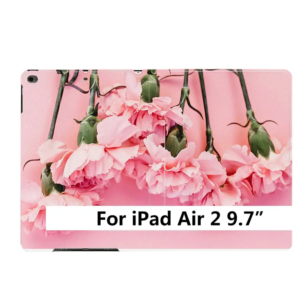 Для iPad Air 2 3 9," 56 7th 10,2" 10," PRO Mini 45 красивый розовый цветок гвоздика из искусственной кожи смарт-чехол с подставкой - Цвет: For iPad Air 2