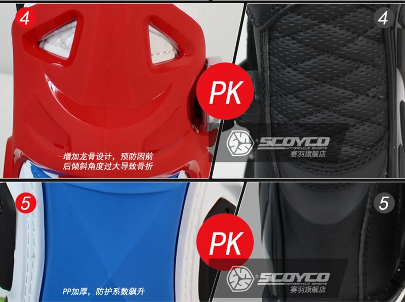 Scoyco MBM002 Кожаная Мотоциклетная велосипедная обувь с функцией защиты от трещин для мотокросса, гоночная обувь для внедорожных гонок, мужские длинные ботинки для езды на мотоцикле