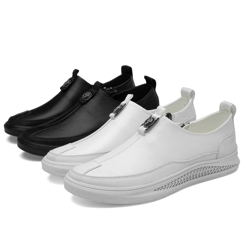 

2021 New Men's Casual Shoes Genuine Leather Loafers Male Classics White Black Slip On Shoe Man Nice Flats Shoes For Men Sneakers