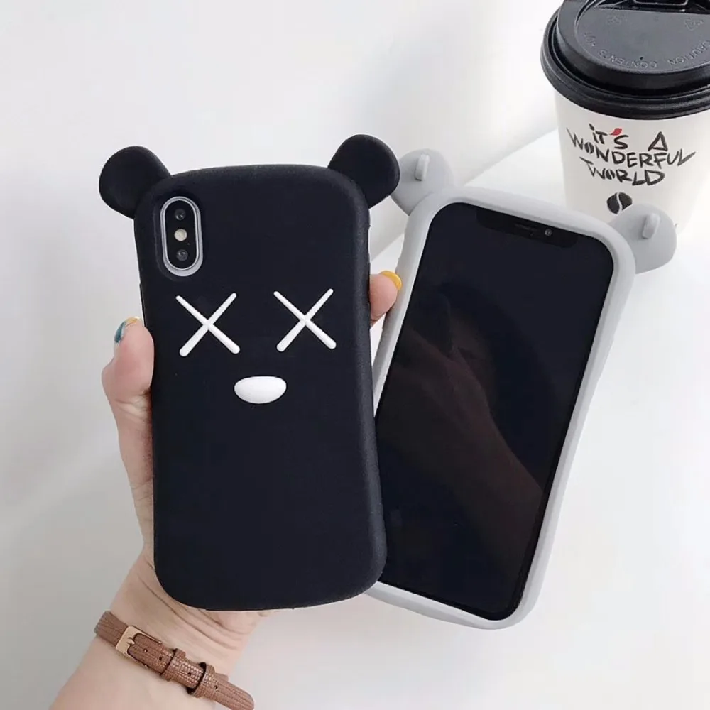 3D мультяшный милый медведь, Мягкий силикон, задняя крышка для iPhone 6 6s X XR Xs 11 Pro Max 7 8 Plus, чехлы для телефонов Fundas Coque Capa