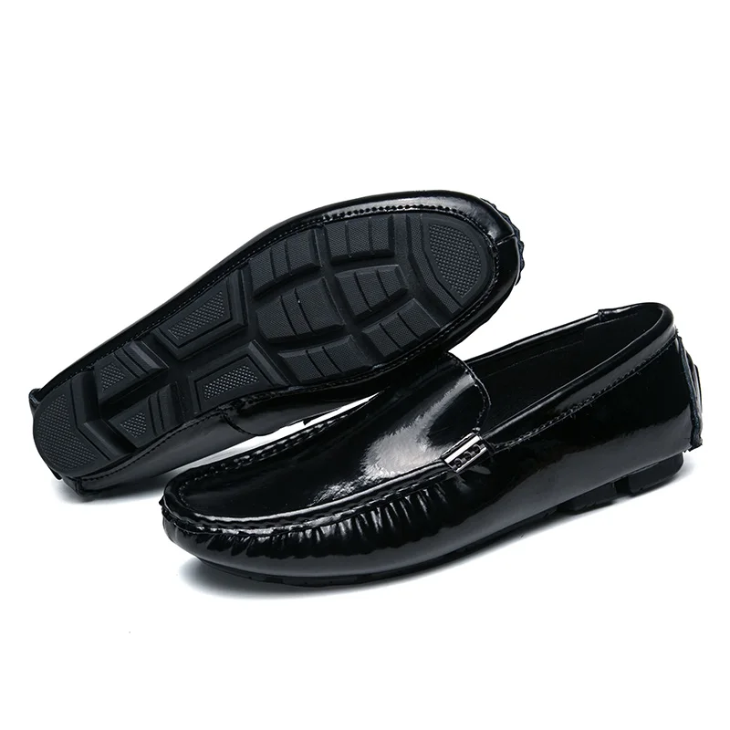 JKPUDUN Big Size Men Loafers Luxury Brand Moccasins For Casual Shoes Patent Leather Designer Driving High Quality | Обувь