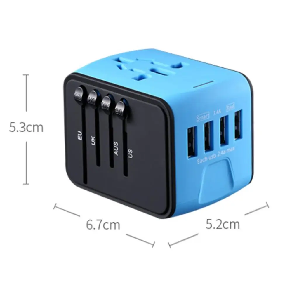 Универсальный адаптер для путешествий Международный питания Все в одном с 3 4 А
