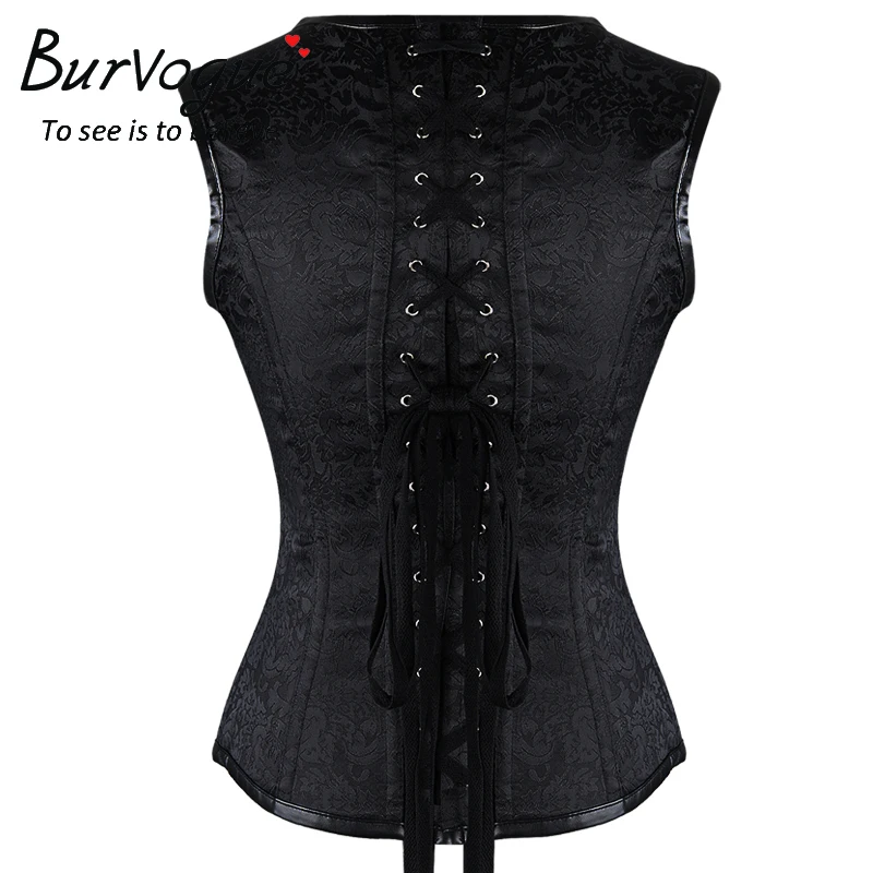Burvgue женский кожаный стимпанк корсет готический утягивающий с умственной