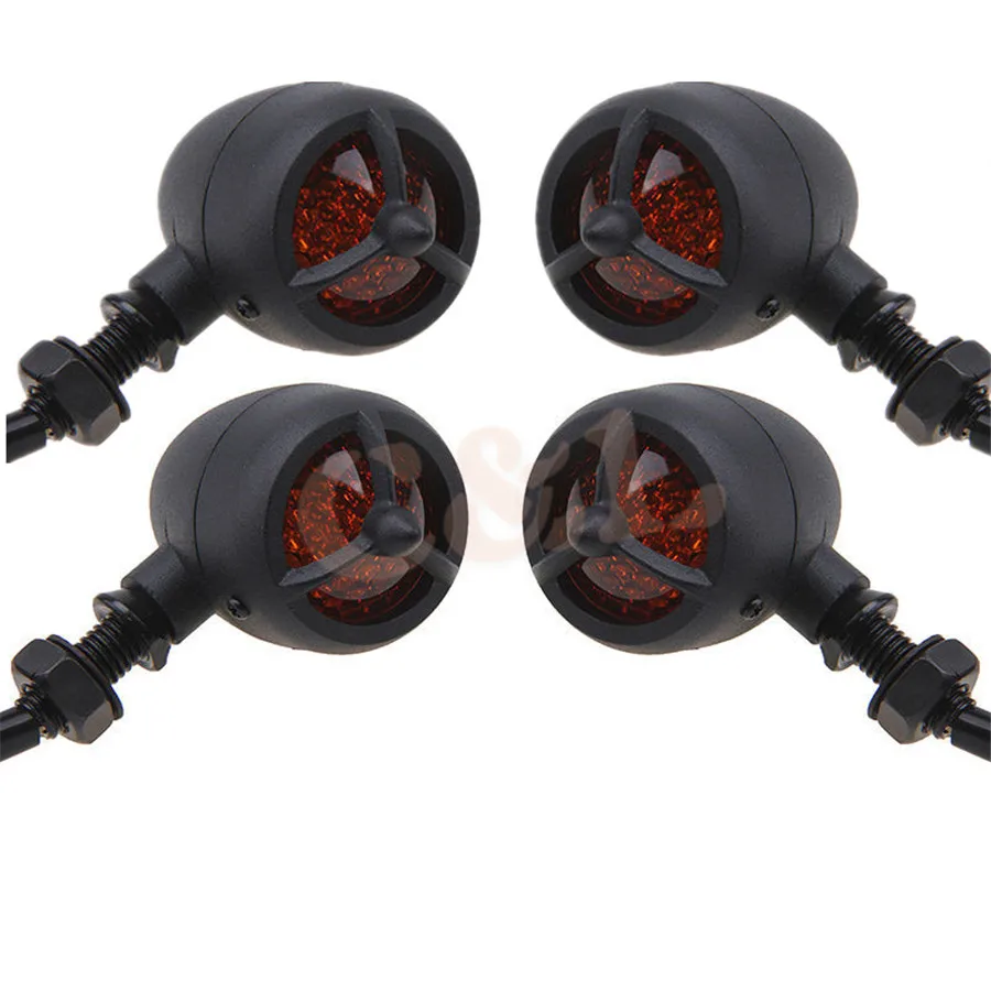 Металлическая черная пуля для мотоцикла светодиодный индикатор поворота