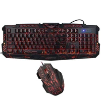 Russian Gaming Keyboard Mouse Combo Backlit LED  Colorful Gaming Mouse Breathing Light Buttons 3600DPI for Desktop Laptop