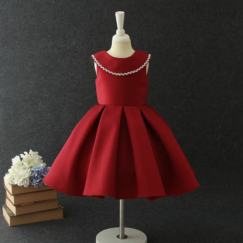 wine Red Новинка; высокое качество; новогодние платья для маленьких девочек на свадьбу; вечерние бальные платья; вечерние платья; Vestido; Одежда для девочек 3-10 лет - Цвет: wine Red