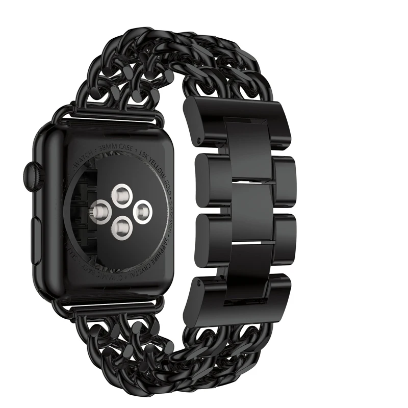 Ремешок-цепочка из нержавеющей стали для iphone мужчин и женщин Apple Watch ремешок 38 мм 42