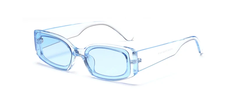 clear blue Kachawoo, женские прямоугольные солнцезащитные очки, прозрачные, розовые, синие, яркие цвета, для путешествий, солнцезащитные очки, для девушек,, модные, женские, подарок - Цвет линз: clear blue